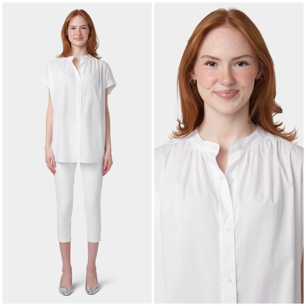 Hue Cool Breeze Oversize Tunic in Bright White Size S NWT
